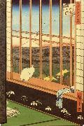 Hiroshige, Ando Cat at Window painting